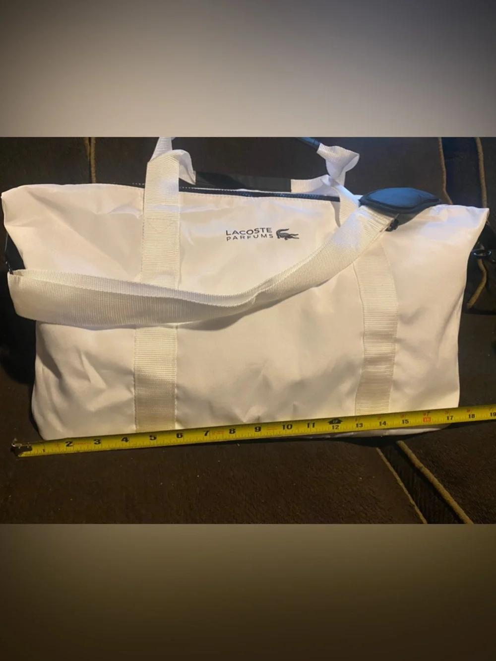 Lacoste Parfums White and Black Travel Duffle
